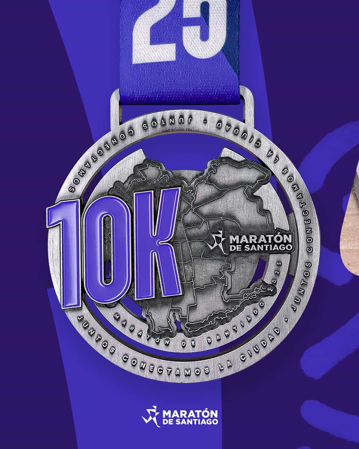 Medalla 10K - Maratón de Santiago 2025