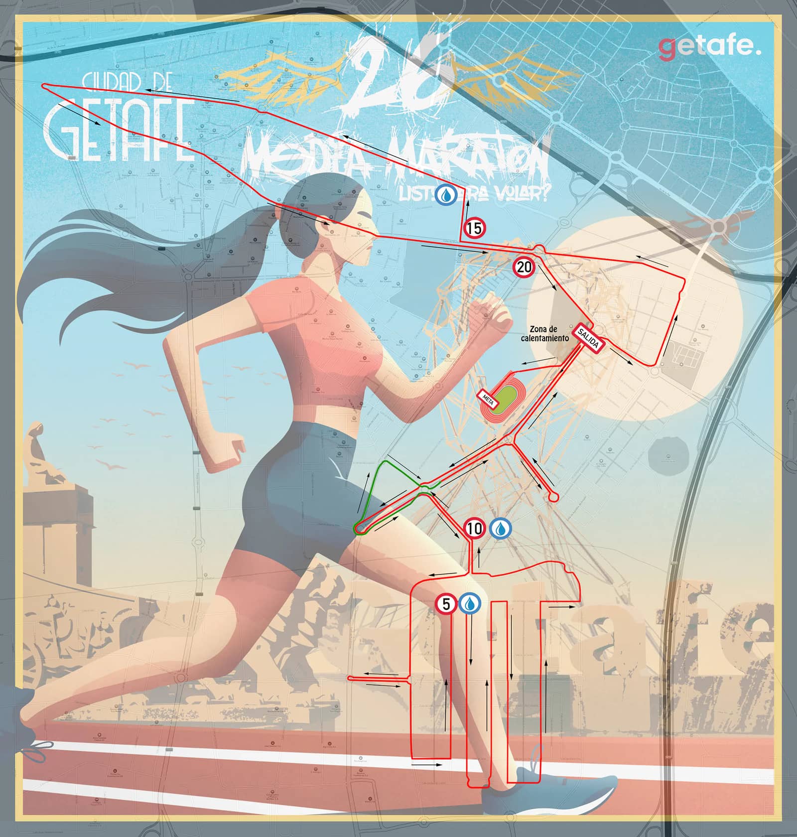 Circuito homologado del Medio Maratón Ciudad de Getafe 2026