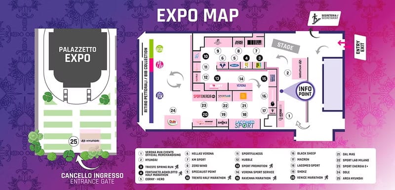 Mapa de la Expo del Medio Maratón de Romeo & Julieta 2026