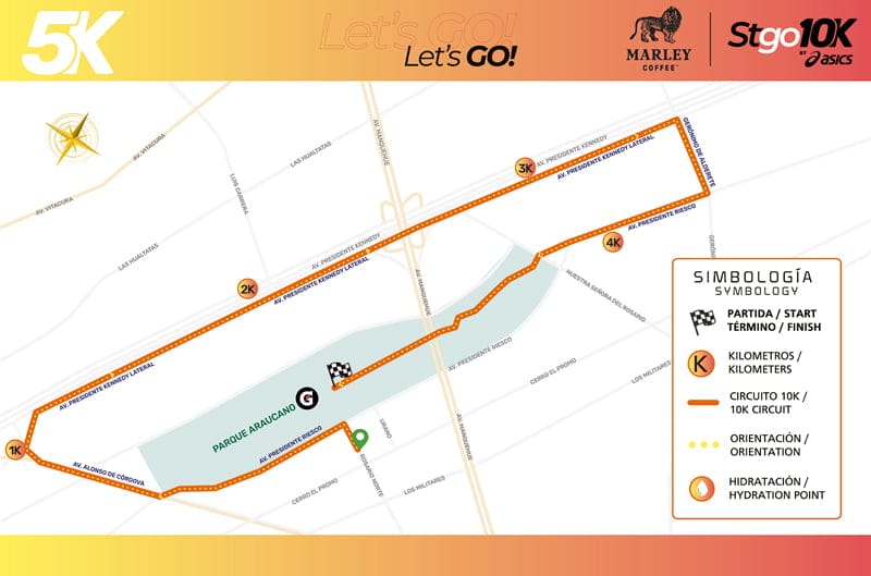 Circuito de los 5k en Stgo10K by ASICS