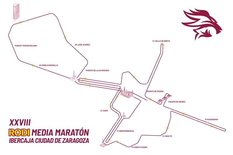 Recorrido de la media maratón de Zaragoza 2026