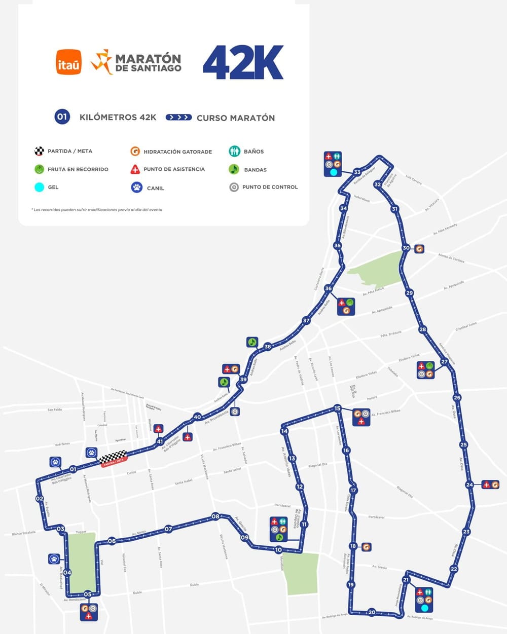 Recorrido del Maratón de Santiago 2026