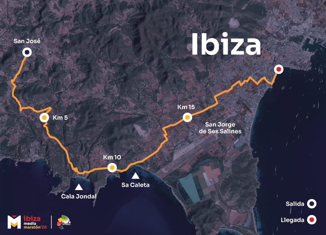 Ruta de la Media Maratón de Ibiza 2026