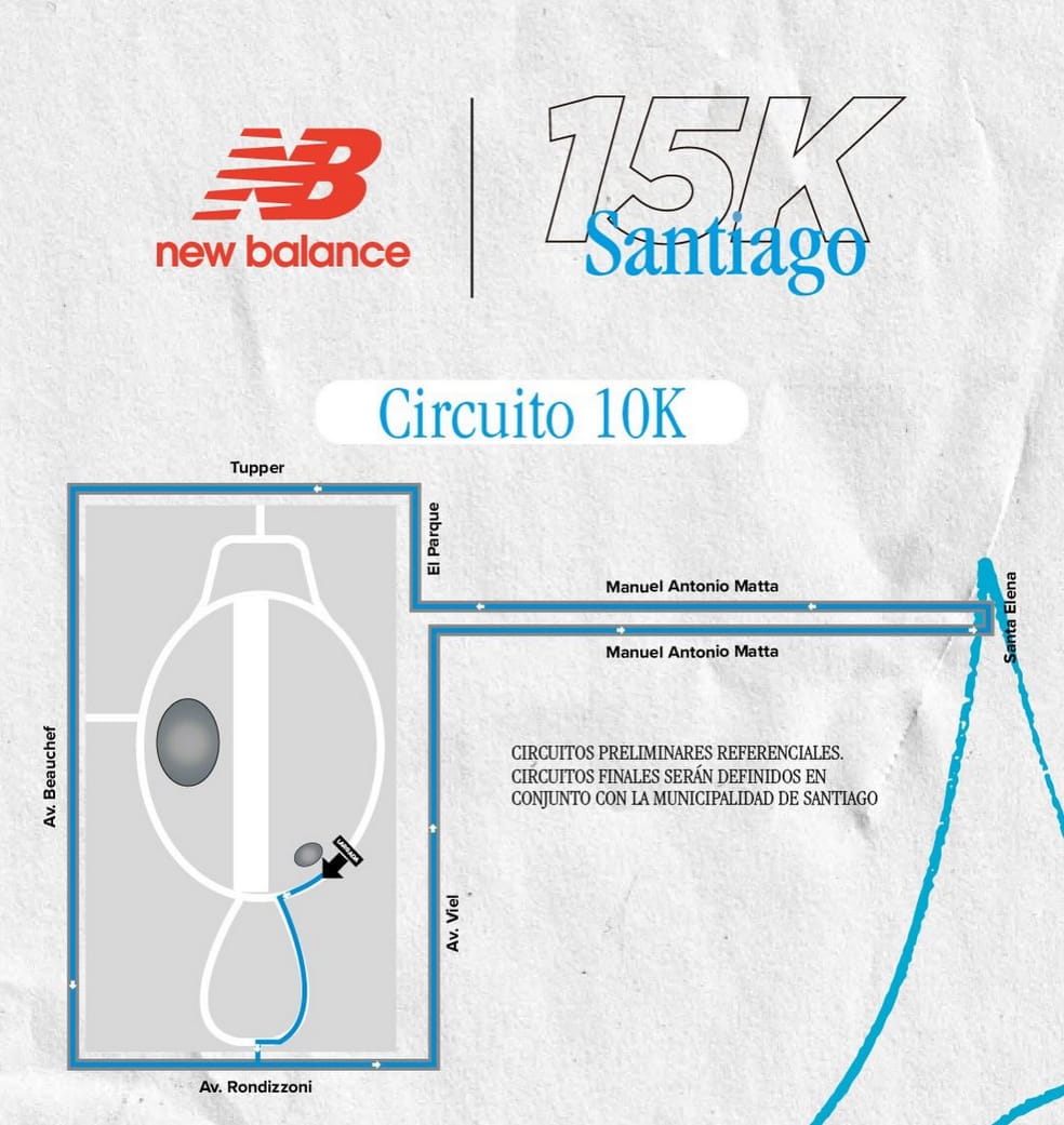 Ruta de los 10K del NB 15K Santiago 2026