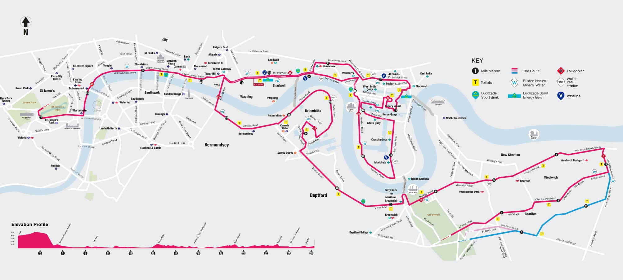 Ruta del Maratón de Londres 2026