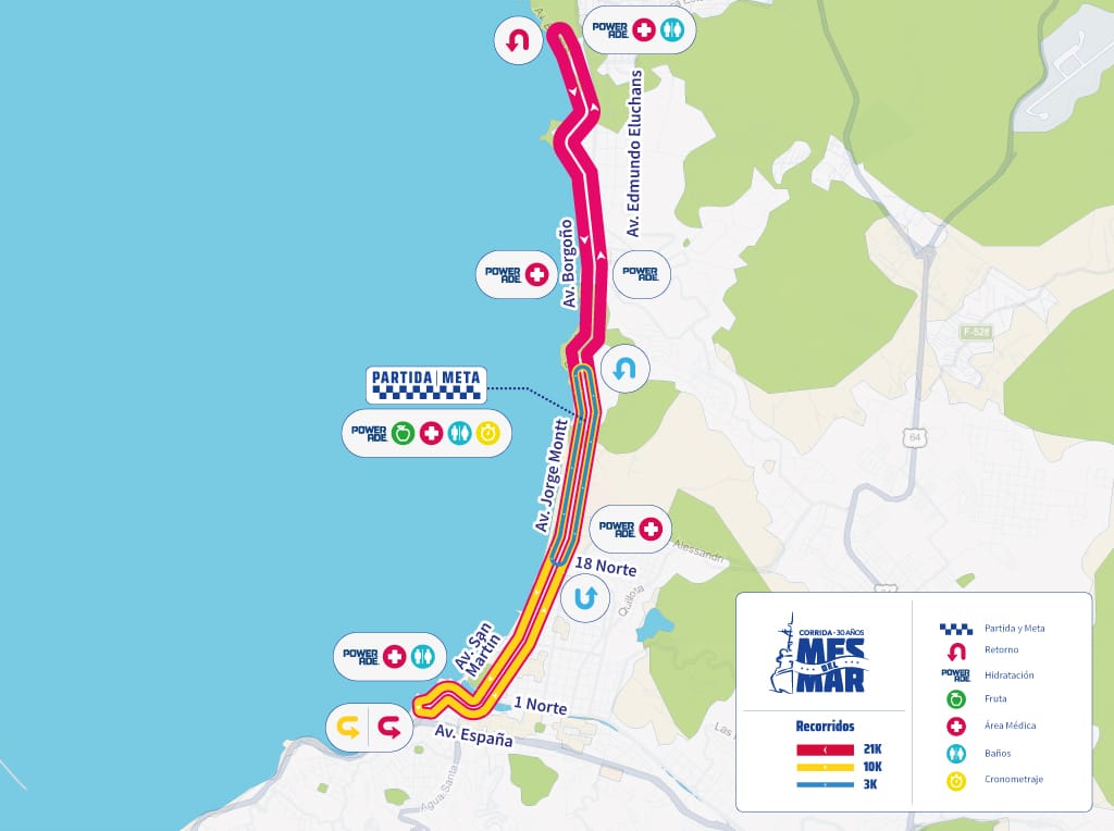 Corrida Mes del Mar 2026 - Recorrido Viña del Mar