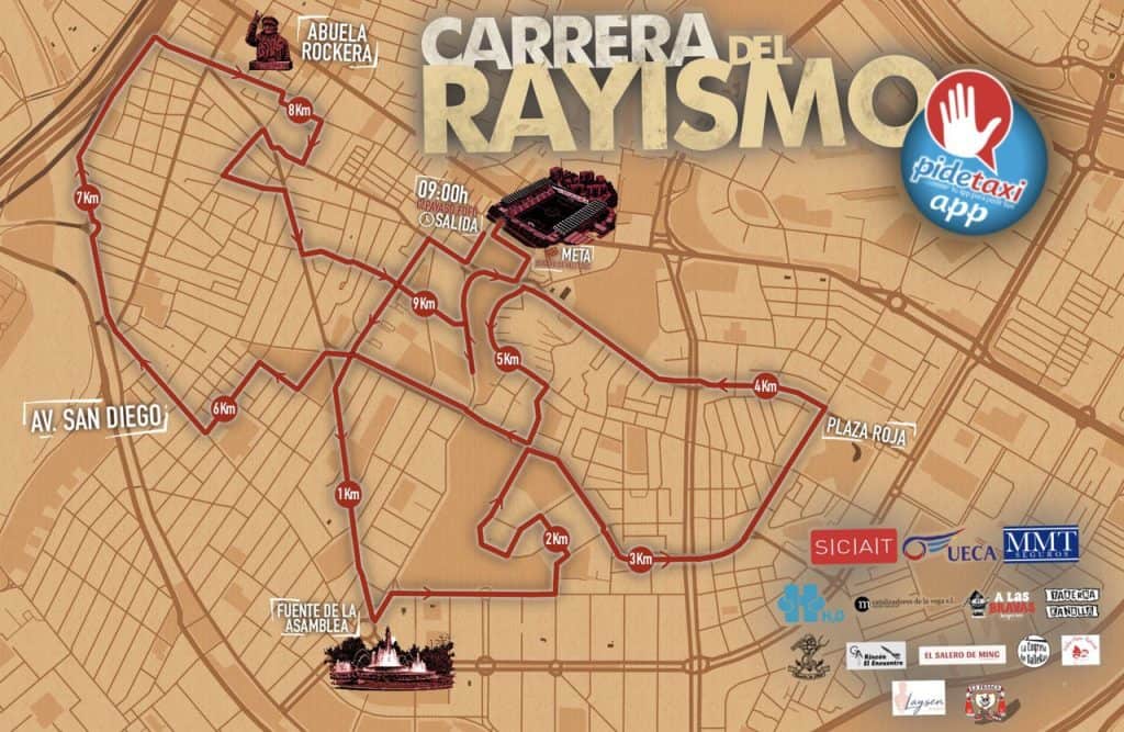 Ruta de los 10K de la Carrera del Rayismo 2026