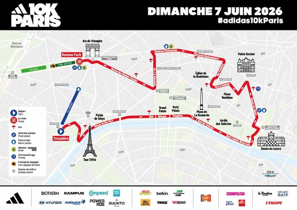 Ruta del Adidas 10K París 2026