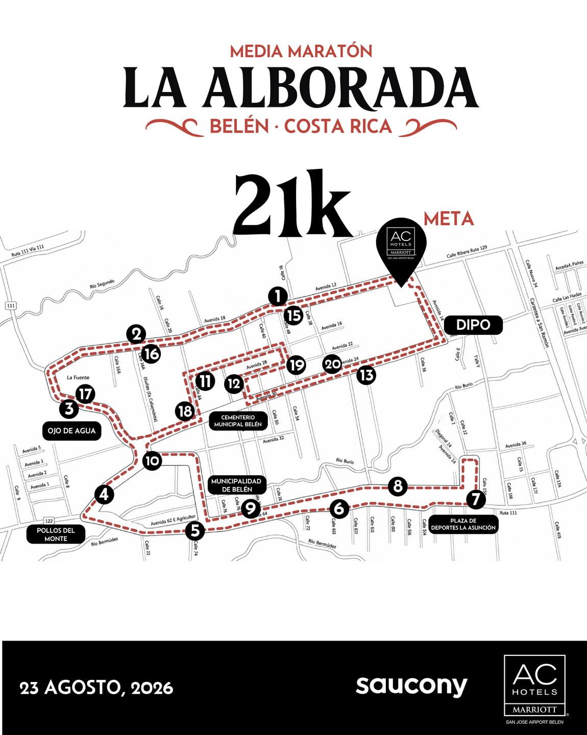 Circuito del 21K de la Media Maratón La Alborada 2026